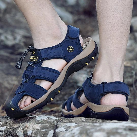 ELEGANCEURBAN – Men’s Closed Toe Walking Sandals with Adjustable Fit