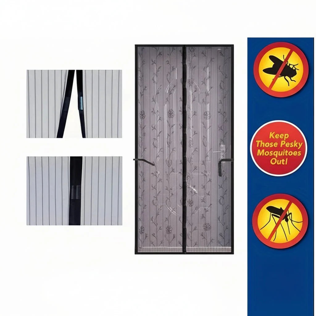EMBRIZA – Magnetic Soft Gauze Door Curtain with Elegant Embroidery