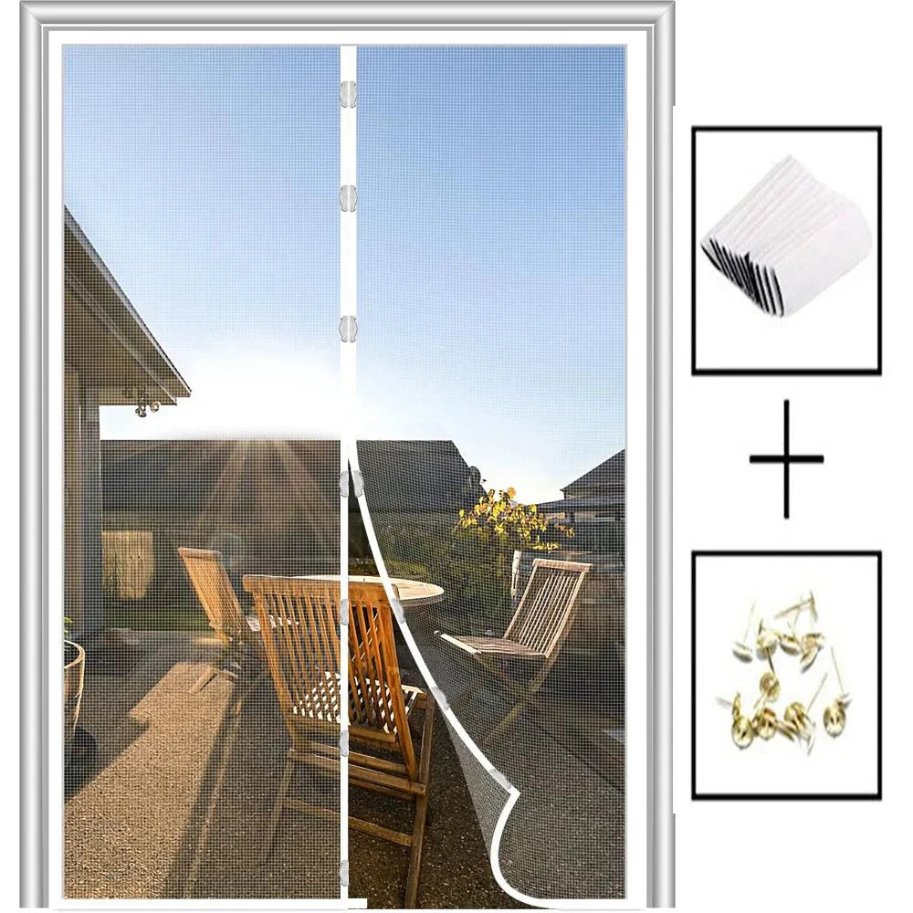 EMBRIZA – Magnetic Soft Gauze Door Curtain with Elegant Embroidery