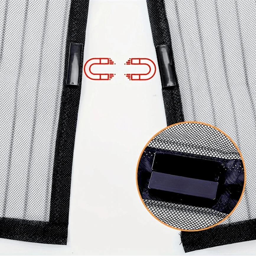 EMBRIZA – Magnetic Soft Gauze Door Curtain with Elegant Embroidery
