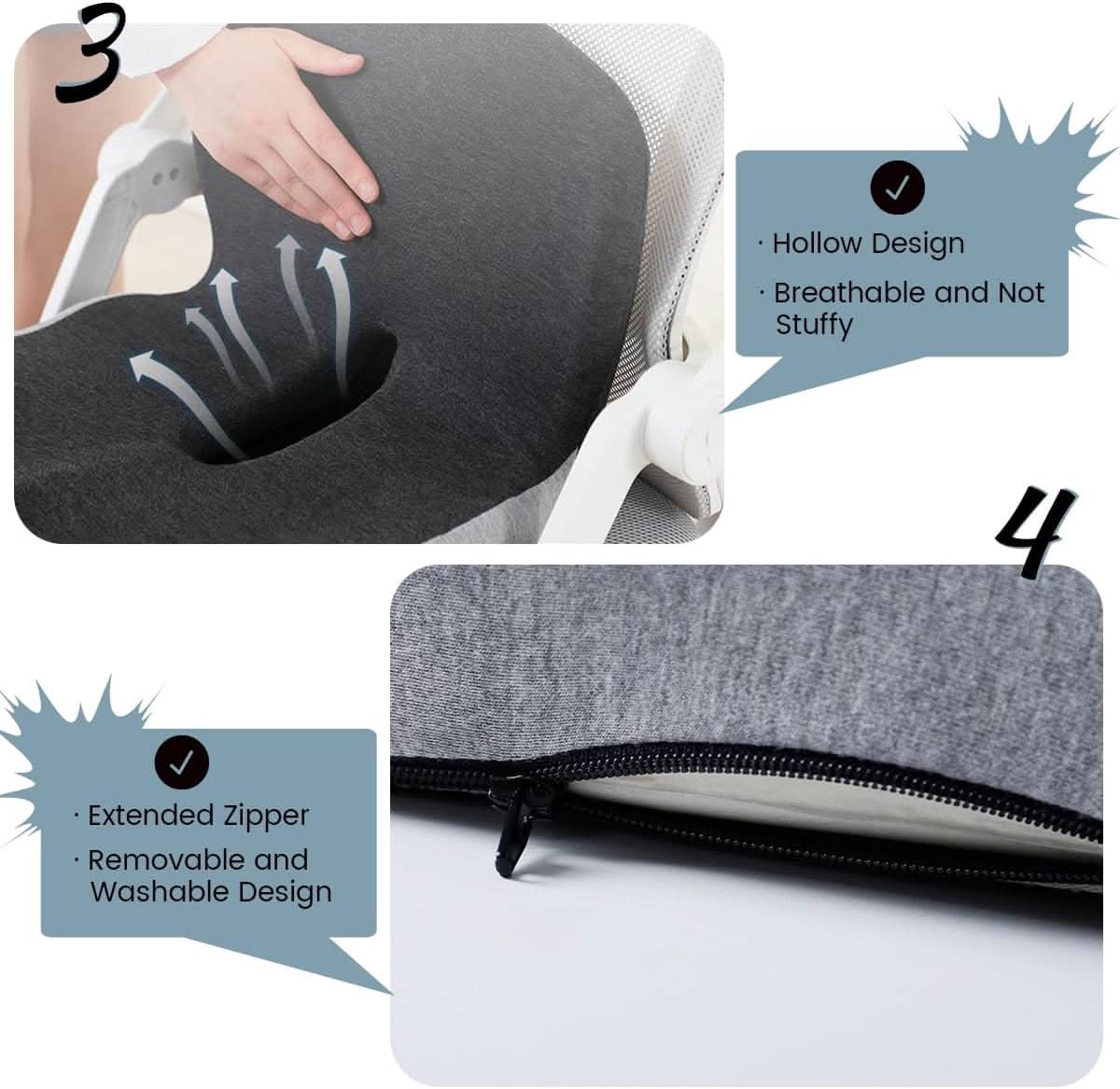 BODYFORM PAD – Ergonomic Memory Foam Seat Cushion for Everyday Comfort
