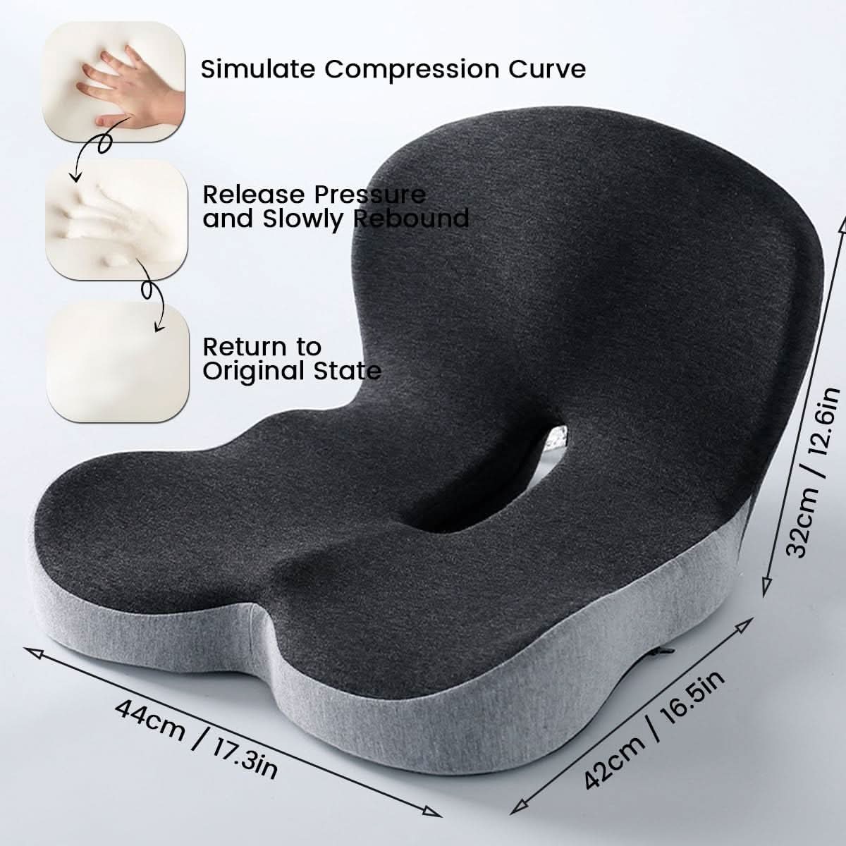 BODYFORM PAD – Ergonomic Memory Foam Seat Cushion for Everyday Comfort