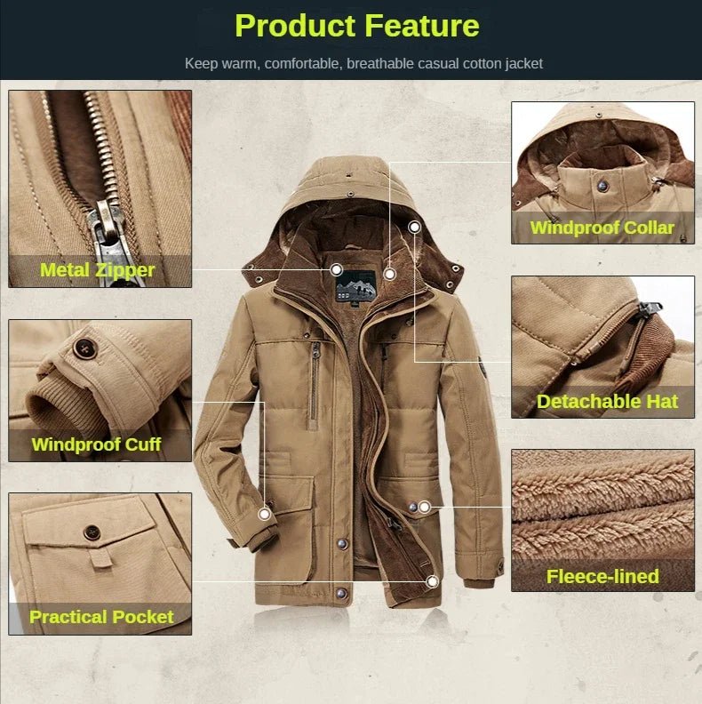 EVERECO – Sustainable Men's Insulated Winter Jacket with Rain Resistant Finish