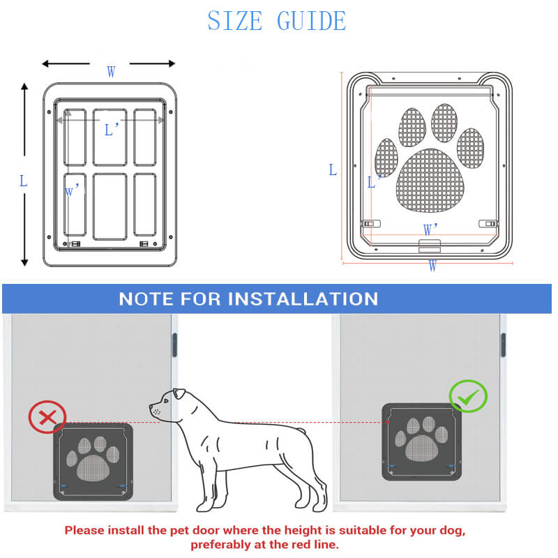 Magnetic Dog Cat Flap Door for Screen Door