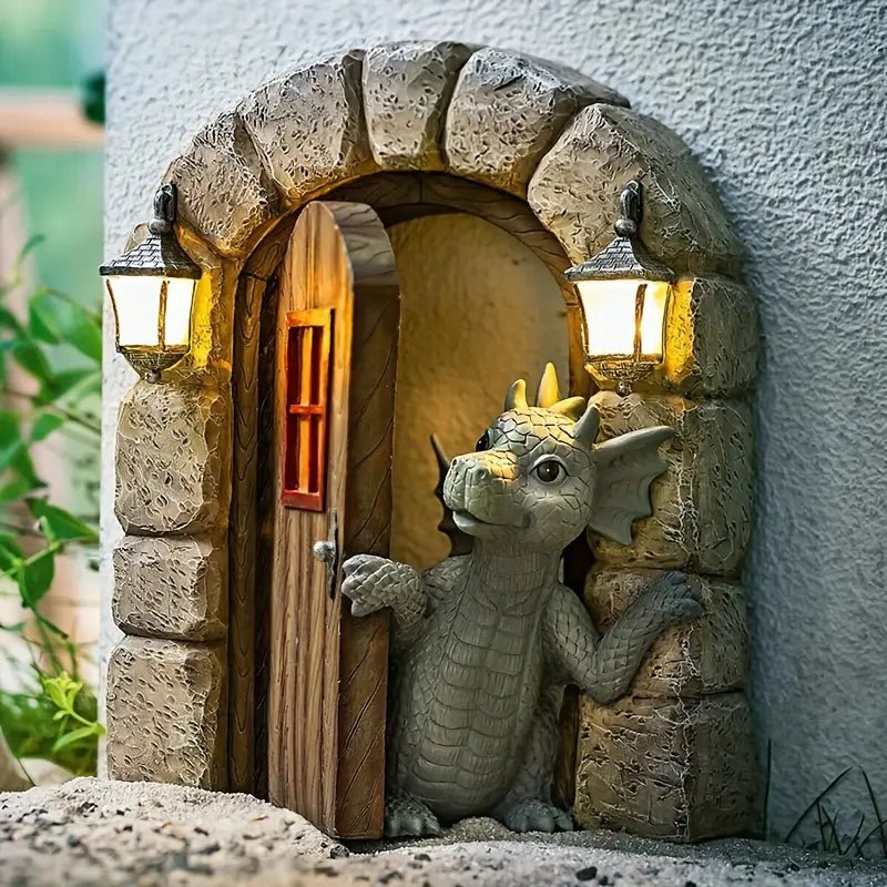 FAIRYLANE - Resin Dragon Sculpture for Magical Garden Decor