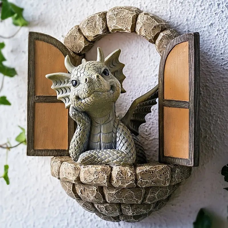 FAIRYLANE - Resin Dragon Sculpture for Magical Garden Decor
