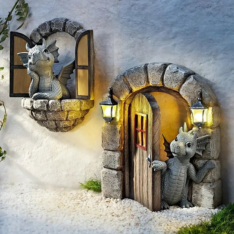 FAIRYLANE - Resin Dragon Sculpture for Magical Garden Decor