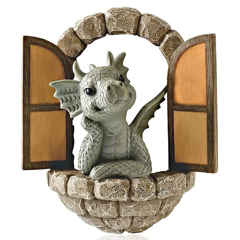 FAIRYLANE - Resin Dragon Sculpture for Magical Garden Decor