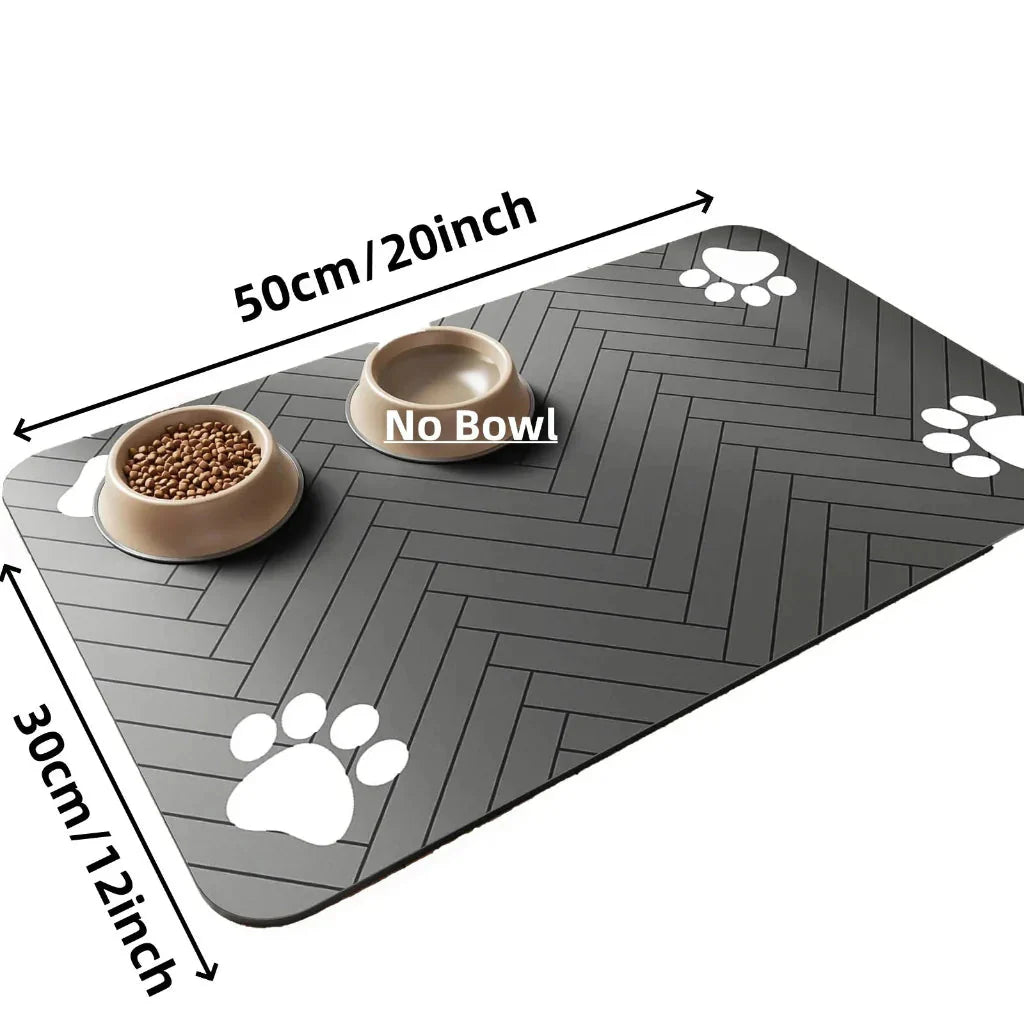 FEEDDRY – Absorbent Pet Bowl Mat for Clean Floors