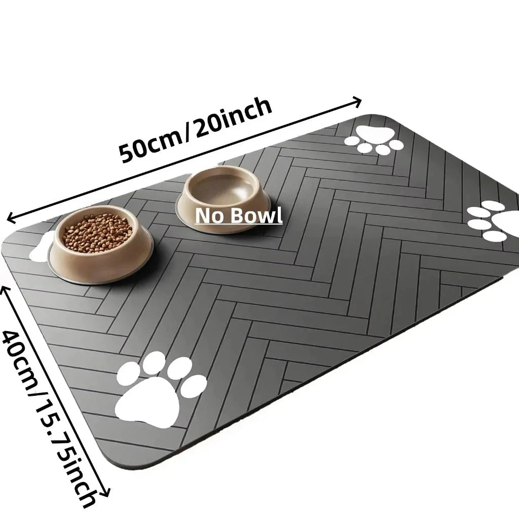 FEEDDRY – Absorbent Pet Bowl Mat for Clean Floors