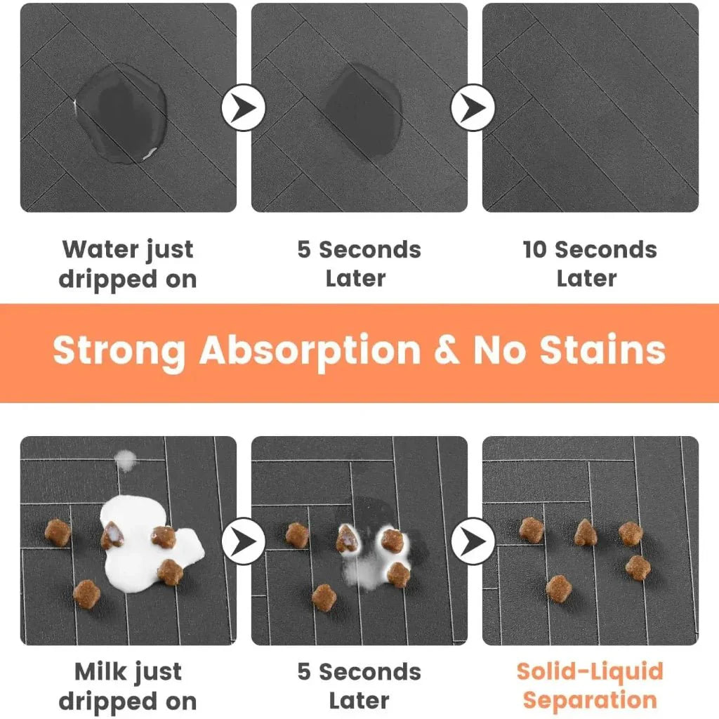 FEEDDRY – Absorbent Pet Bowl Mat for Clean Floors