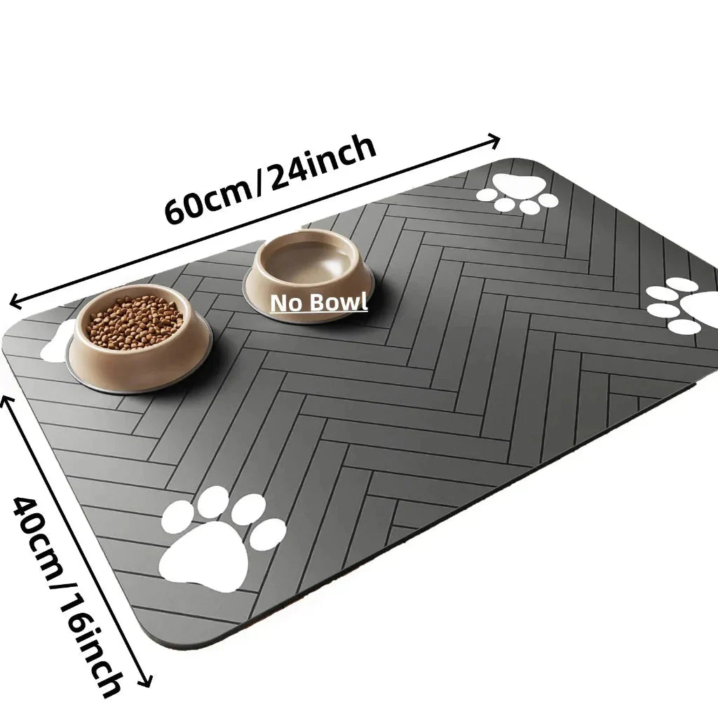 FEEDDRY – Absorbent Pet Bowl Mat for Clean Floors