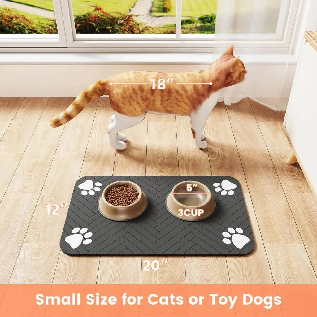 FEEDDRY – Absorbent Pet Bowl Mat for Clean Floors