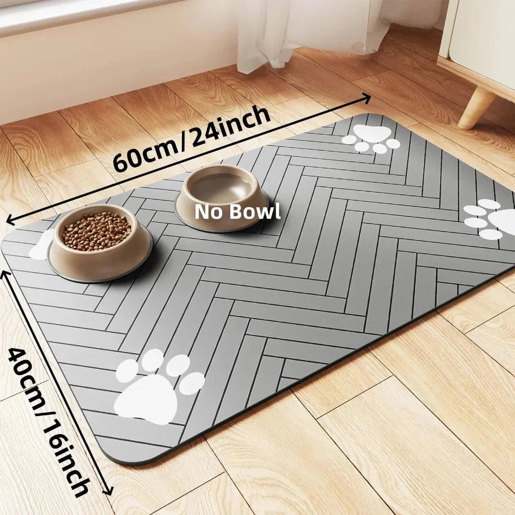 FEEDDRY – Absorbent Pet Bowl Mat for Clean Floors