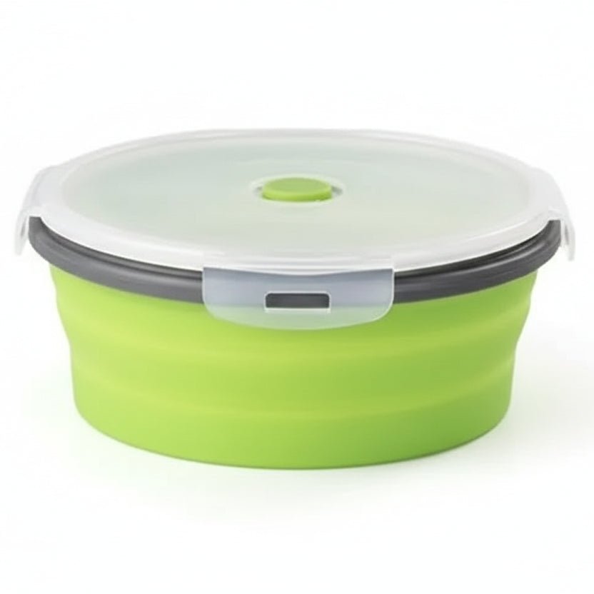 FLEXIBENTO – Collapsible Silicone Bento Lunch Box Set, Portable Food Container with Leak-Proof Lid