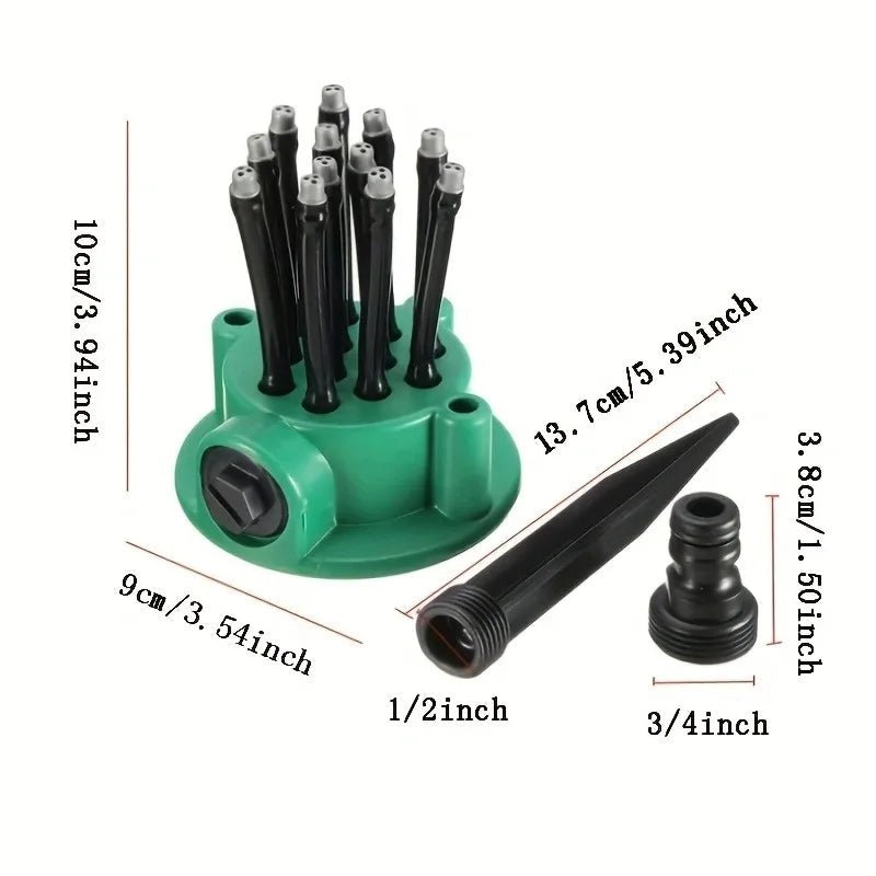 FLOWRING – Automatic Multi-Head 360-Degree Sprinkler for Consistent Garden Irrigation