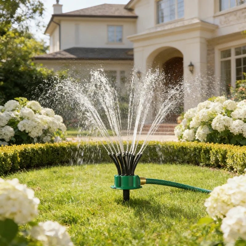 FLOWRING – Automatic Multi-Head 360-Degree Sprinkler for Consistent Garden Irrigation
