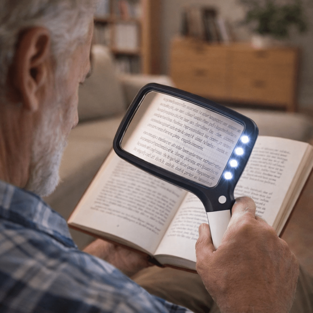 FOCUSLITE – Handheld 3X Magnifying Glass with 5 LED Lights for Clear Viewing