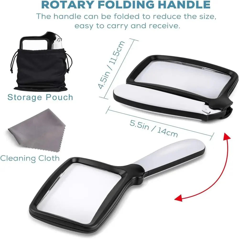 FOCUSLITE – Handheld 3X Magnifying Glass with 5 LED Lights for Clear Viewing