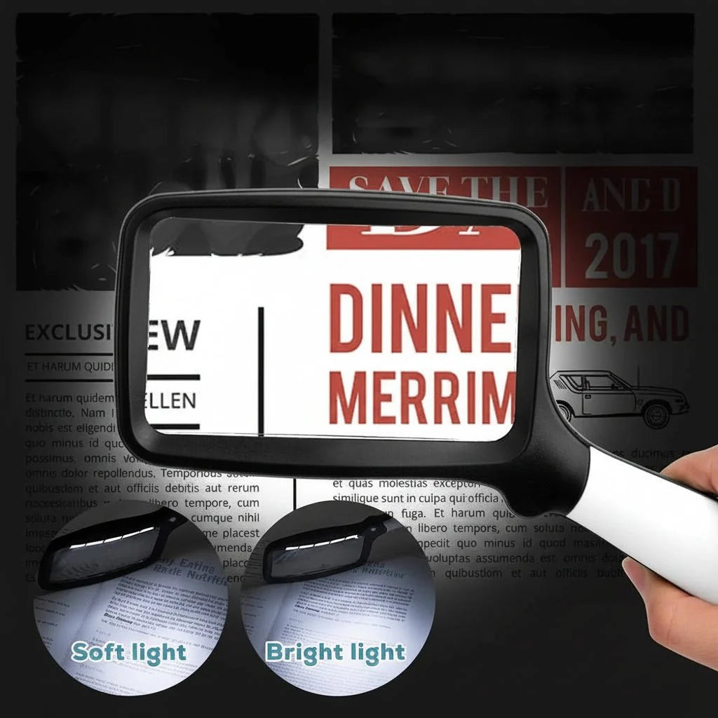 FOCUSLITE – Handheld 3X Magnifying Glass with 5 LED Lights for Clear Viewing