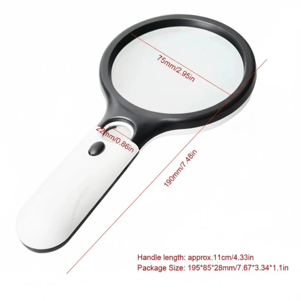 FOCUSMAX – 45X LED Handheld Magnifying Glass for Precision Viewing