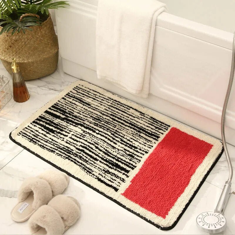 FORMELLE – Handmade Abstract Bath Mat with Secure Non-Slip Backing