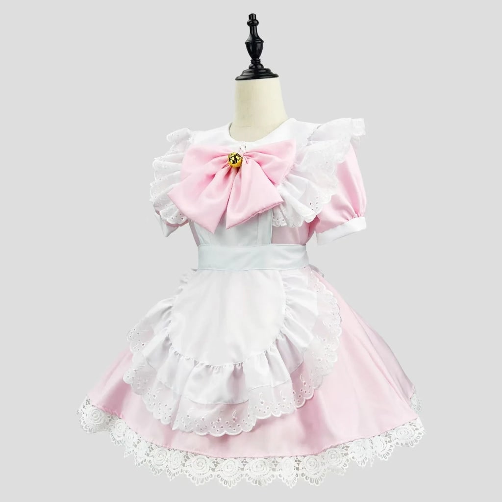 French Maid Costume with Ruffled Apron for Halloween