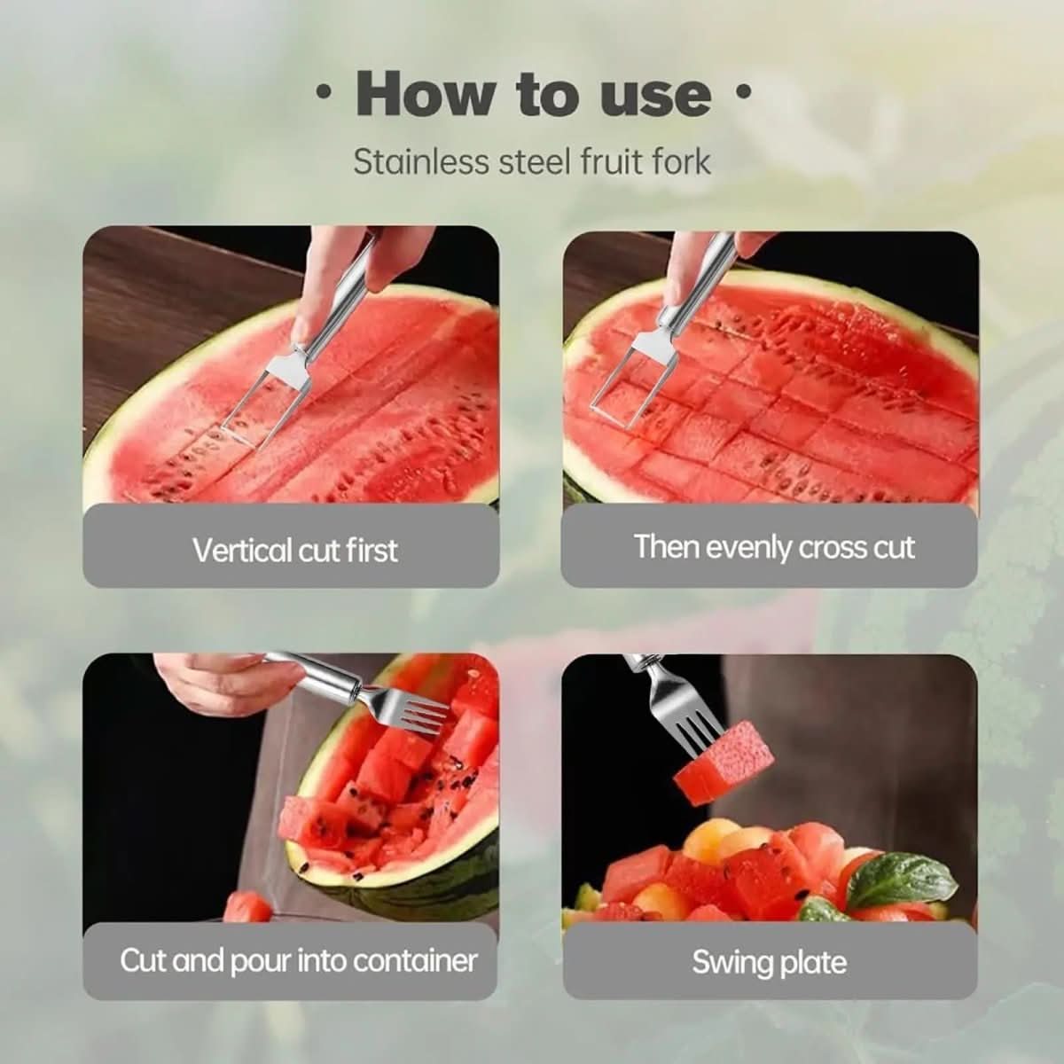 HandyFruit Pro – Dual Blade & Fork for Effortless Fruit Preparation