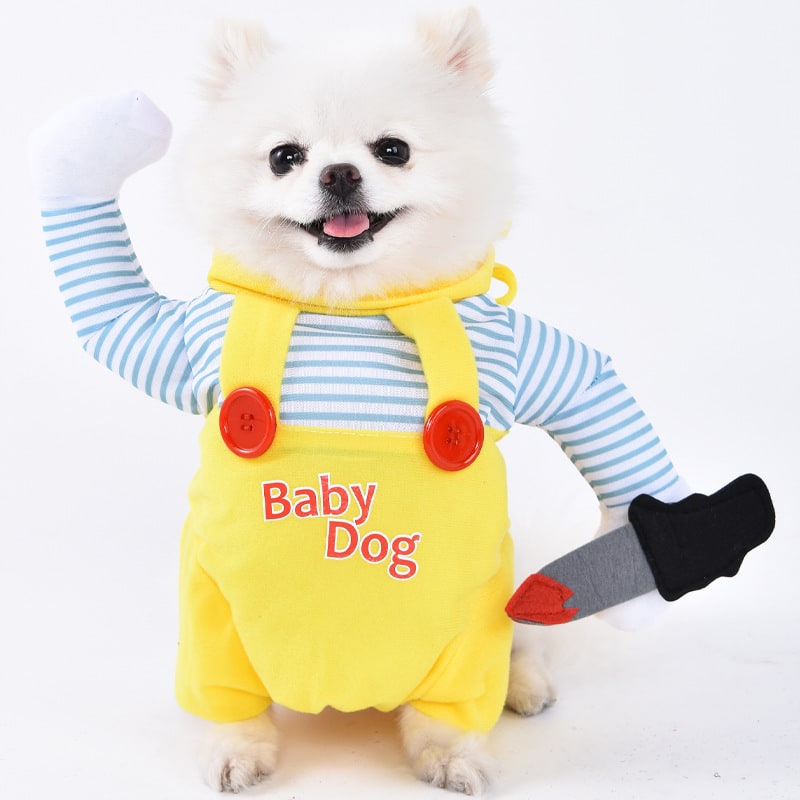 Funny Dog Costume with Novelty Holiday Designs and Adjustable Closures Halloween