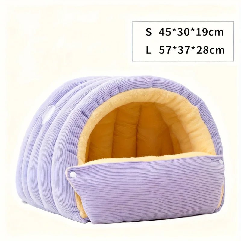 FURCAVE – Enclosed Arctic Fleece Cat Bed for Warmth and Security