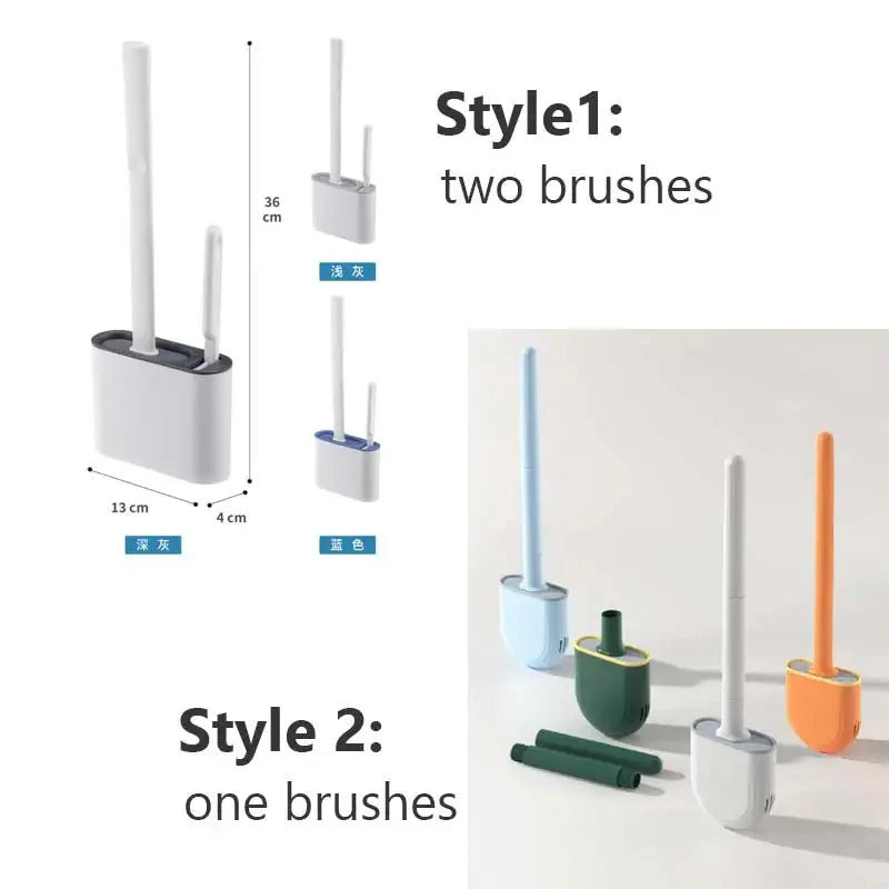GERMFREE LOO – Silicone Toilet Brush with Holder for Hygienic Cleaning