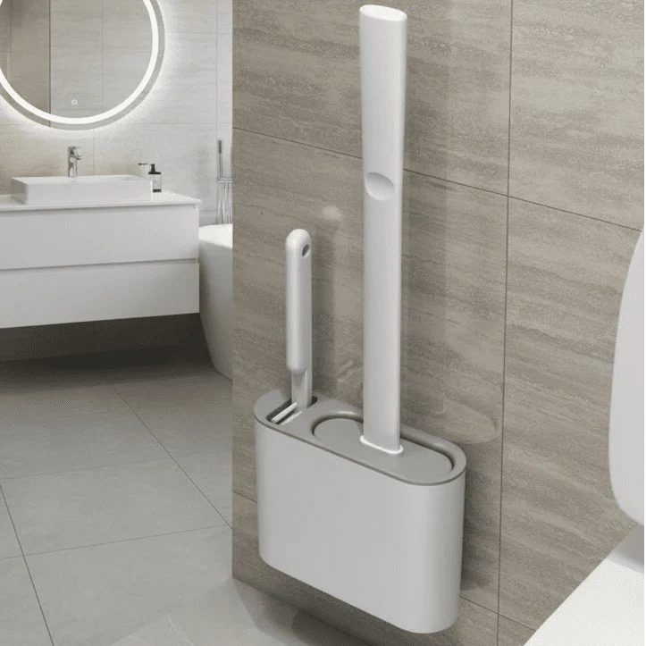 GERMFREE LOO – Silicone Toilet Brush with Holder for Hygienic Cleaning