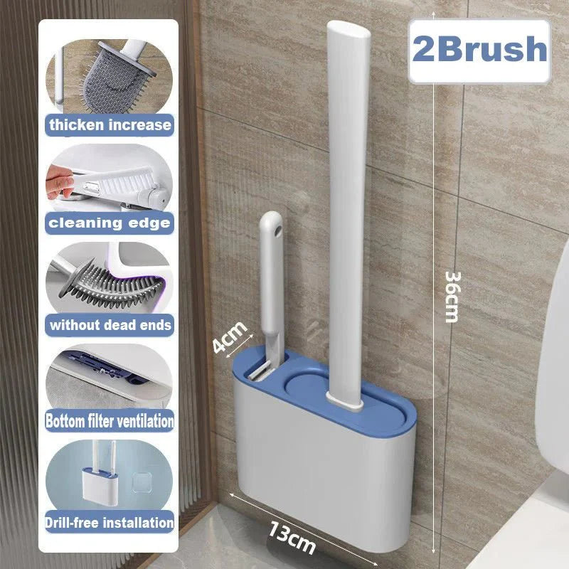 GERMFREE LOO – Silicone Toilet Brush with Holder for Hygienic Cleaning