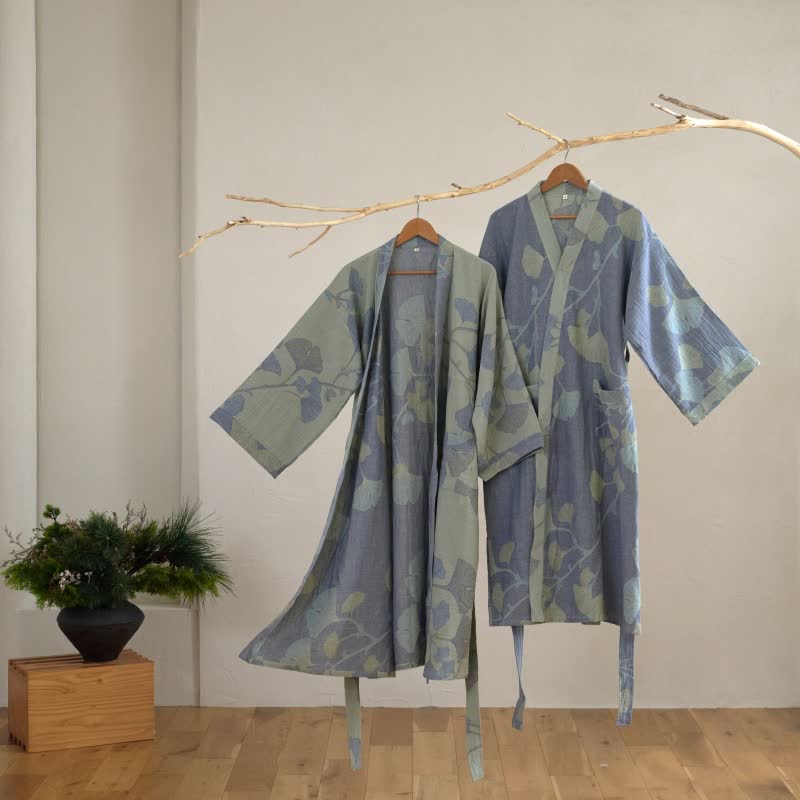 GINKORA – Organic Cotton Kimono Bathrobe for Breathable Everyday Comfort