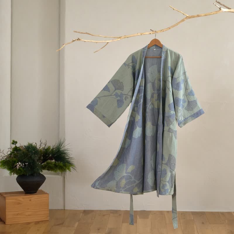 GINKORA – Organic Cotton Kimono Bathrobe for Breathable Everyday Comfort