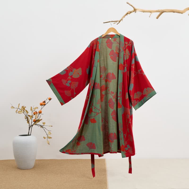 GINKORA – Organic Cotton Kimono Bathrobe for Breathable Everyday Comfort