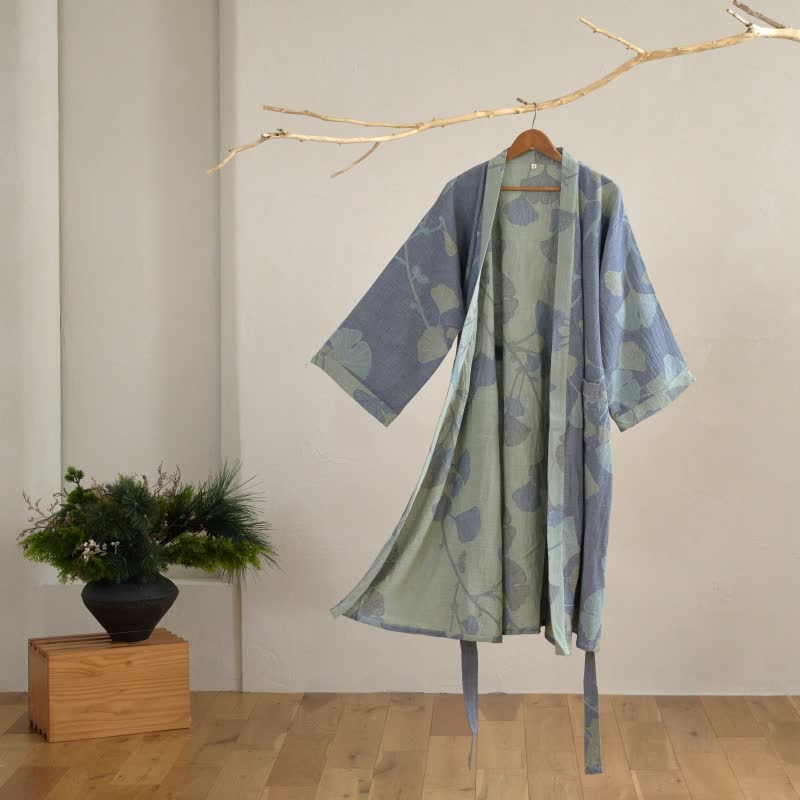 GINKORA – Organic Cotton Kimono Bathrobe for Breathable Everyday Comfort