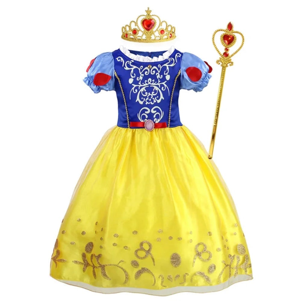 Girls' Halloween Princess Costume and Dresses for Dress Up Tiara Gloves Games