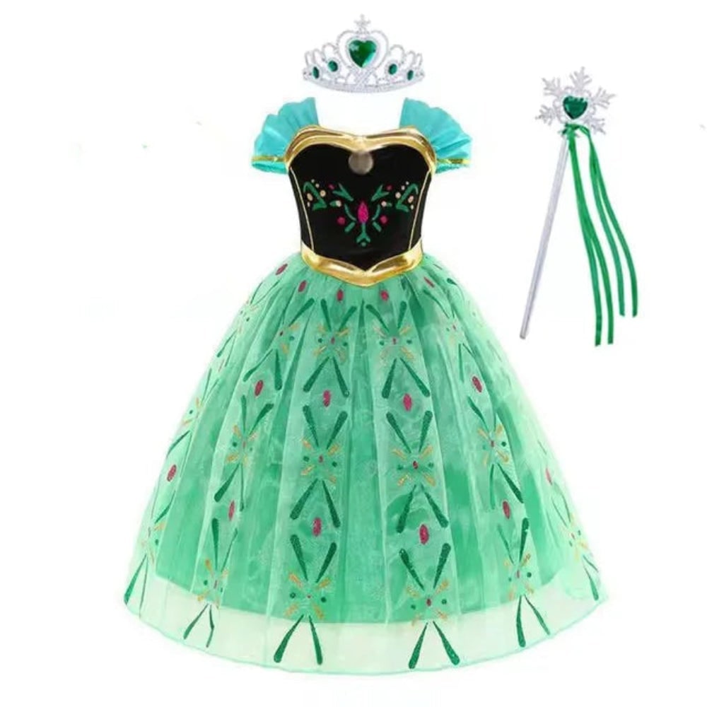 Girls' Halloween Princess Costume and Dresses for Dress Up Tiara Gloves Games