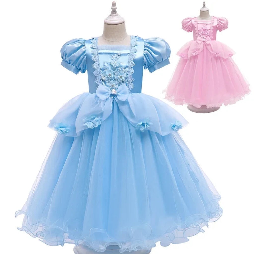 Girls' Halloween Princess Costume and Dresses with Ball Gown Tulle Skirt Dress Up