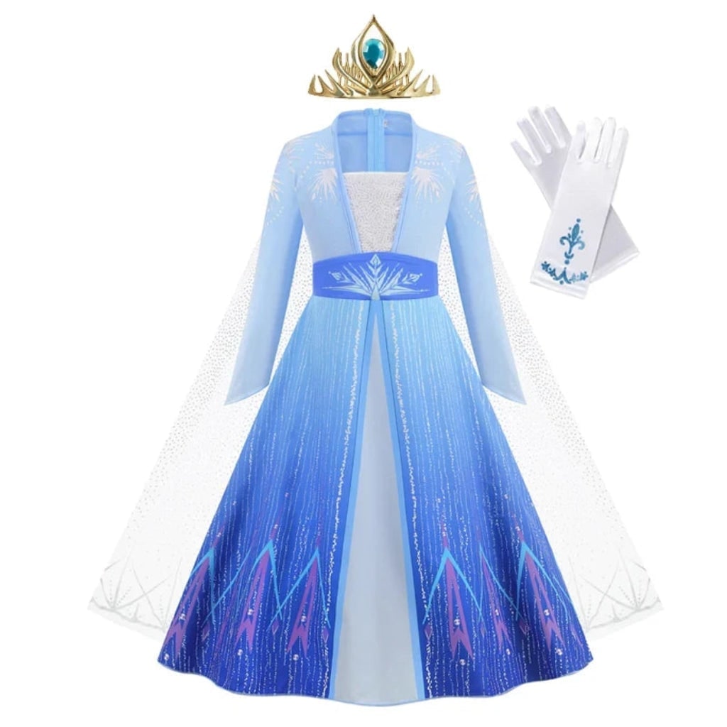 Girls' Halloween Princess Costume Dress with Tiara Wand and Gloves Dorothy Wizard Of Oz