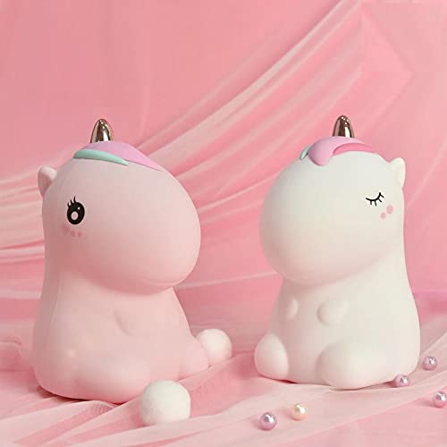 Silicone Unicorn Night Lamp | Rechargeable LED with Warm White Light