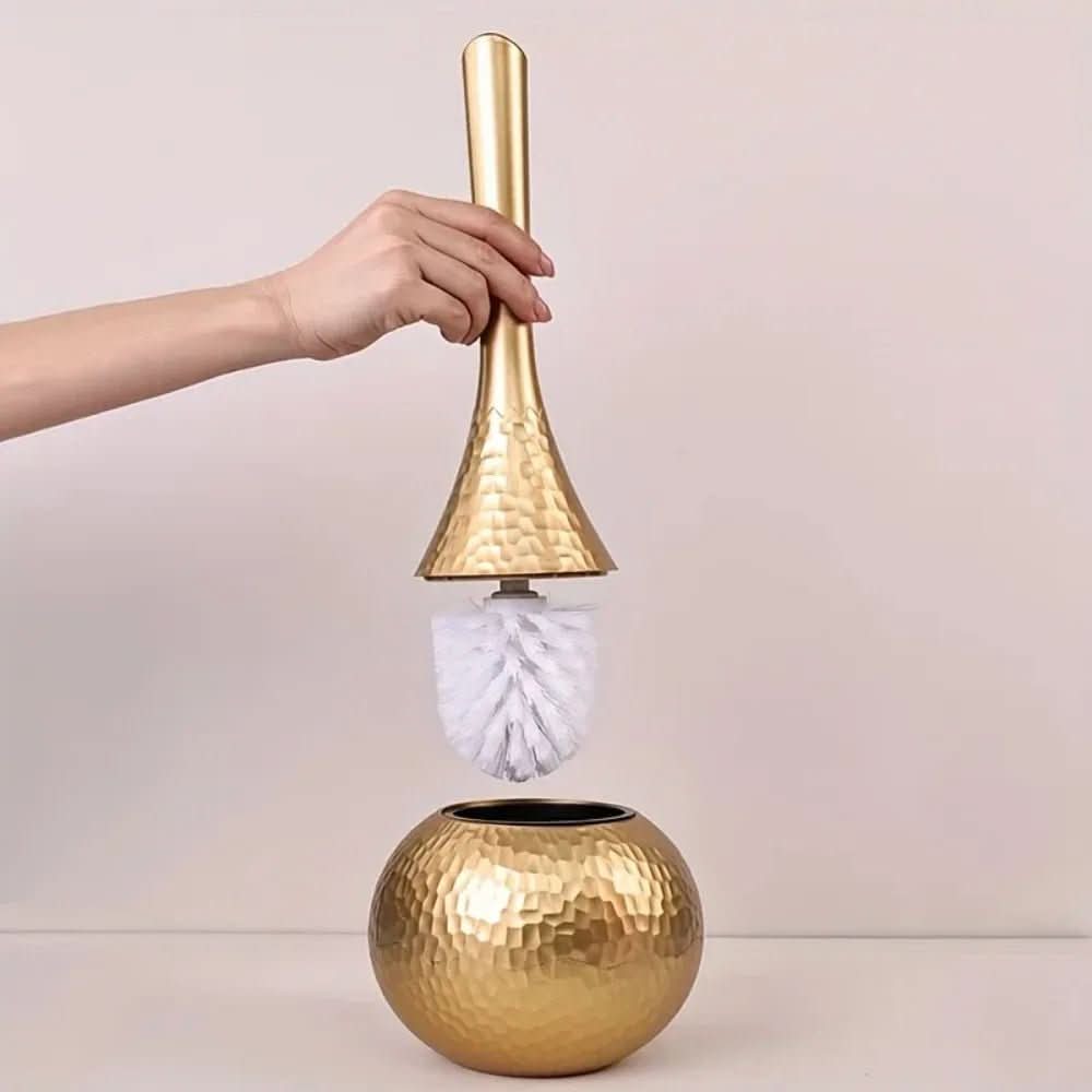 GOLDENLUXE – Sculpted Toilet Brush with Elegant Metallic Design for Modern Bathrooms