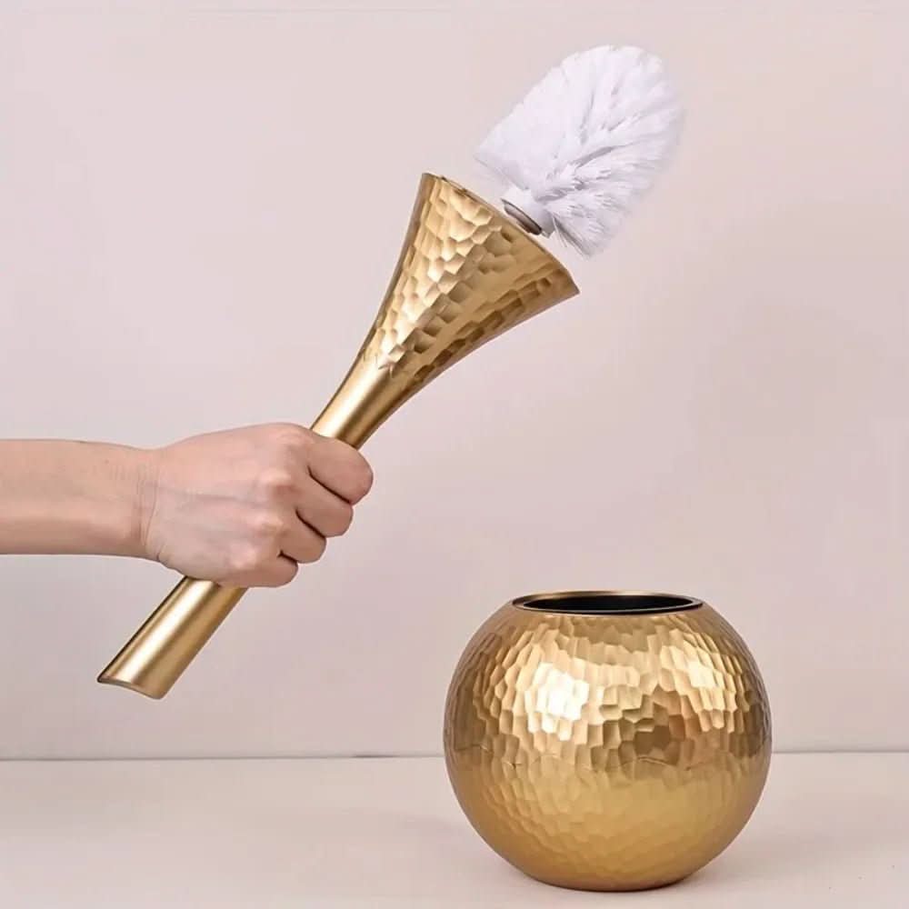 GOLDENLUXE – Sculpted Toilet Brush with Elegant Metallic Design for Modern Bathrooms