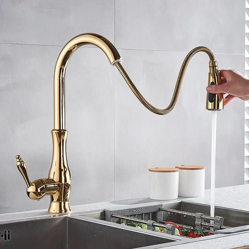 Goldstream – Luxurious Pull-Out Kitchen Mixer with 360° Rotation