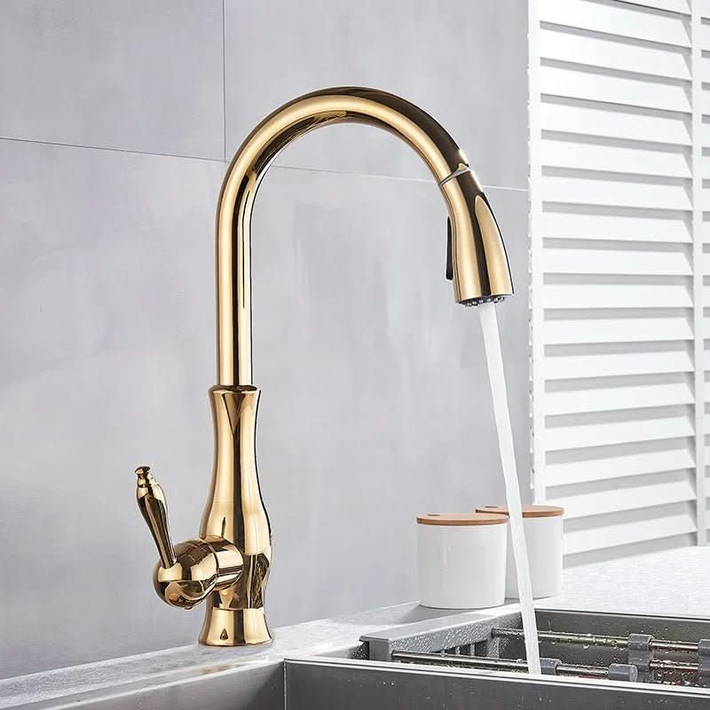 Goldstream – Luxurious Pull-Out Kitchen Mixer with 360° Rotation