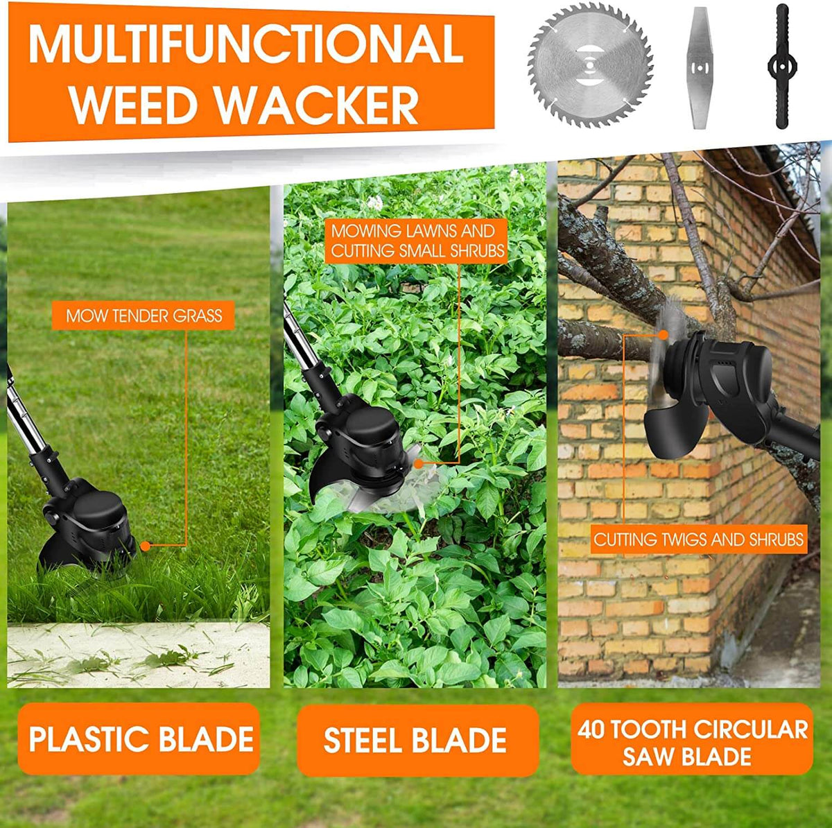 16PCS Grass Trimmer Replacement Blades