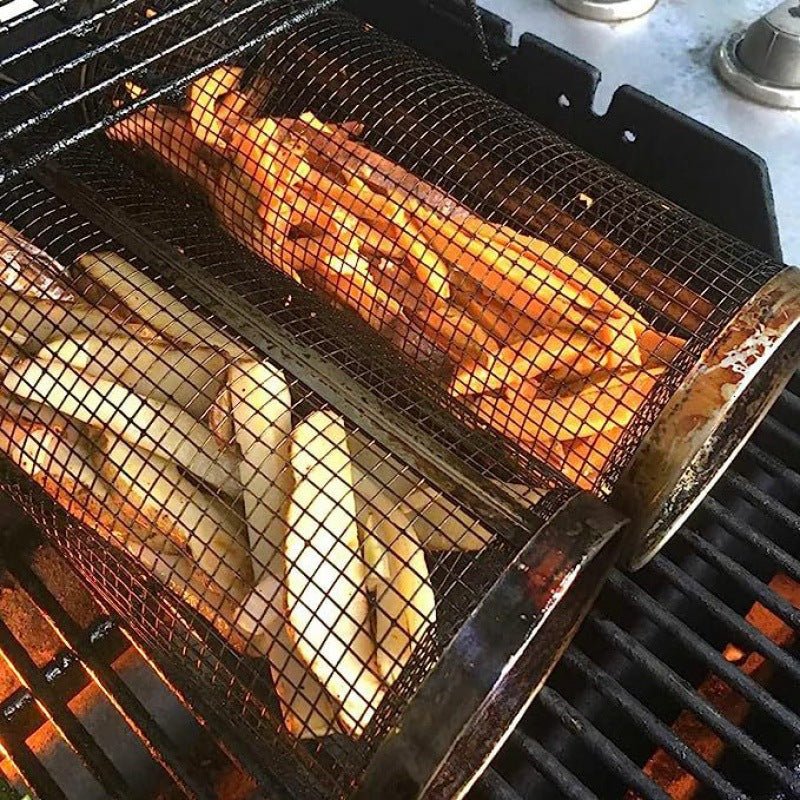 GRILLMASTER - Stainless Steel Rotating BBQ Basket for Even Cooking