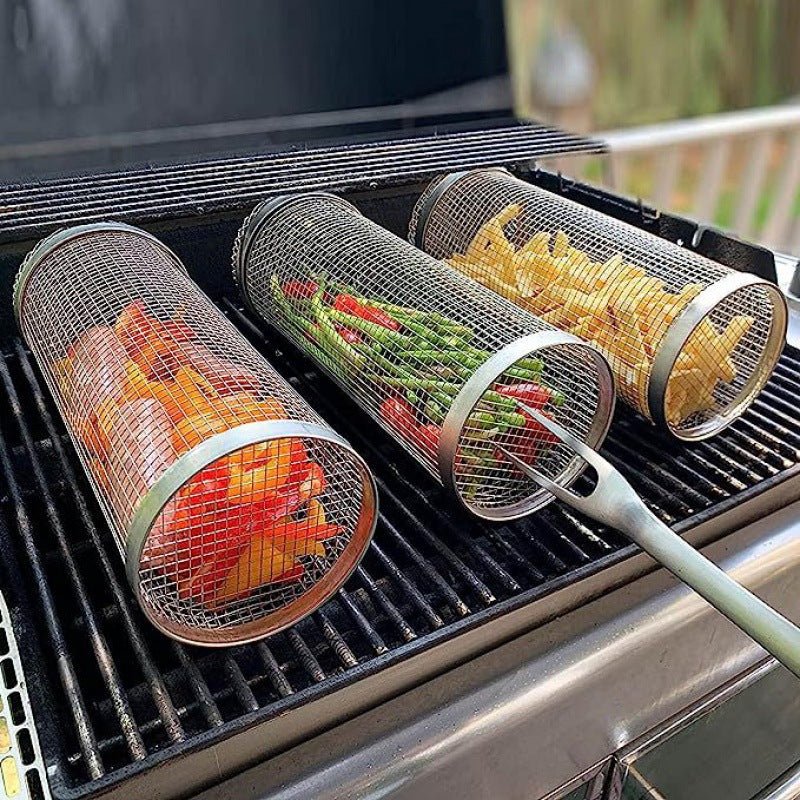 GRILLMASTER - Stainless Steel Rotating BBQ Basket for Even Cooking