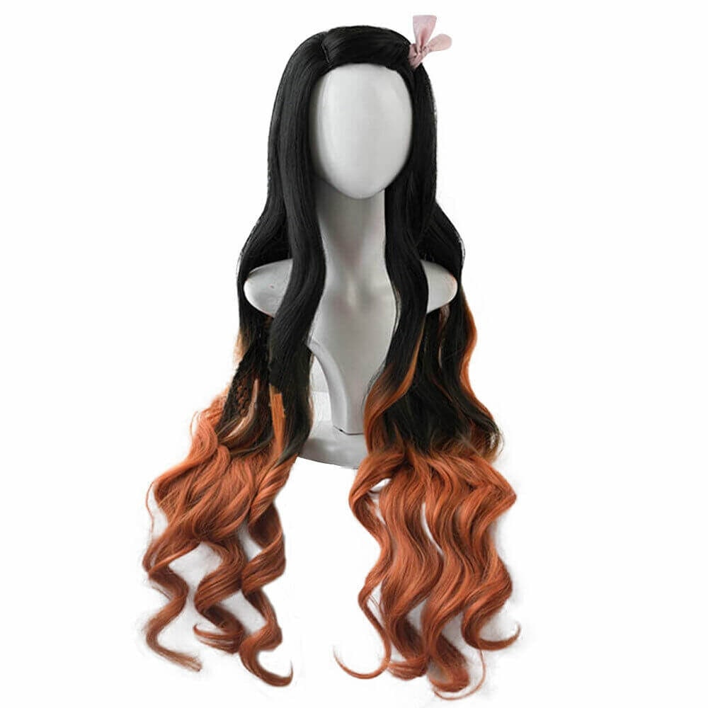 Halloween Anime Cosplay Costume Wig with Long Wavy Styling for Dress Up and Party Events